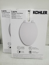 2 Pack Kohler Layne Toilet Seat White Elongated Easy Install Quick-Release New