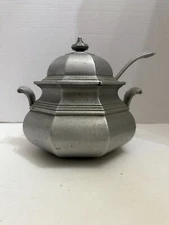 Vintage International Silver Company Pewter Lidded Soup Tureen with Ladle