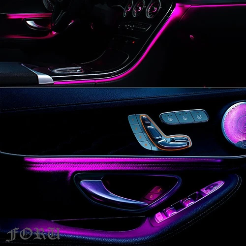 64 Color Air Vent LED Ambient Light Set For 2015-2019 Mercedes-Benz C Class W205 - Foto 7 di 17