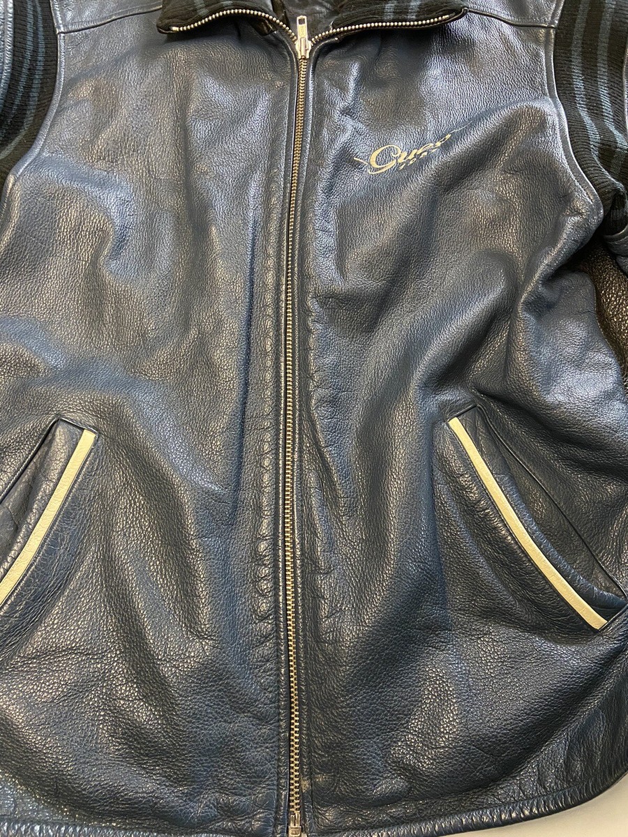 OLD GUESS　アメリカンチーム　袖レザー　刺繍　ヴァーシティージャケット Mens GUESS Vintage Official League Champions Glory All City