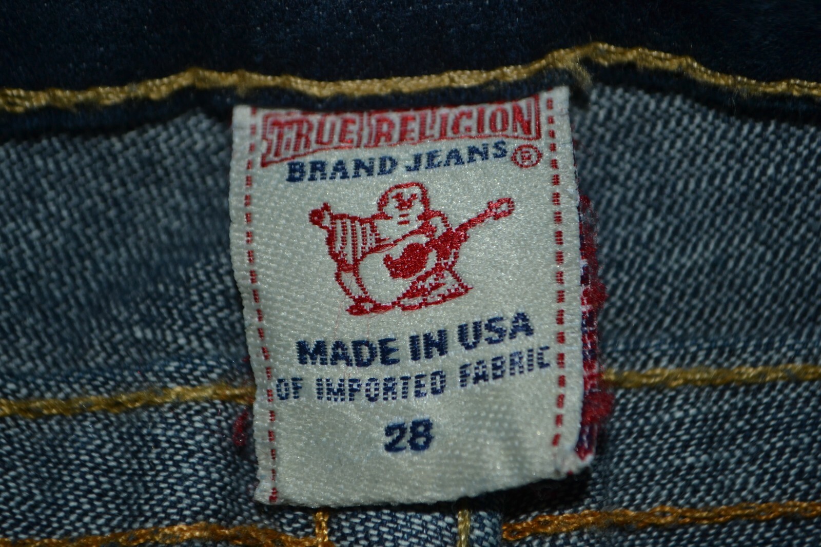 True Religion Women's Joey Bootcut Thick Stitch U Blue Denim Jeans Sz 28x30 thumbnail 9