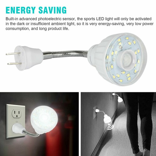 3x LED Motion-Activated Sensor Night Light AC Outlet Plug-In Wall Stair Lamp US - Picture 3 of 17