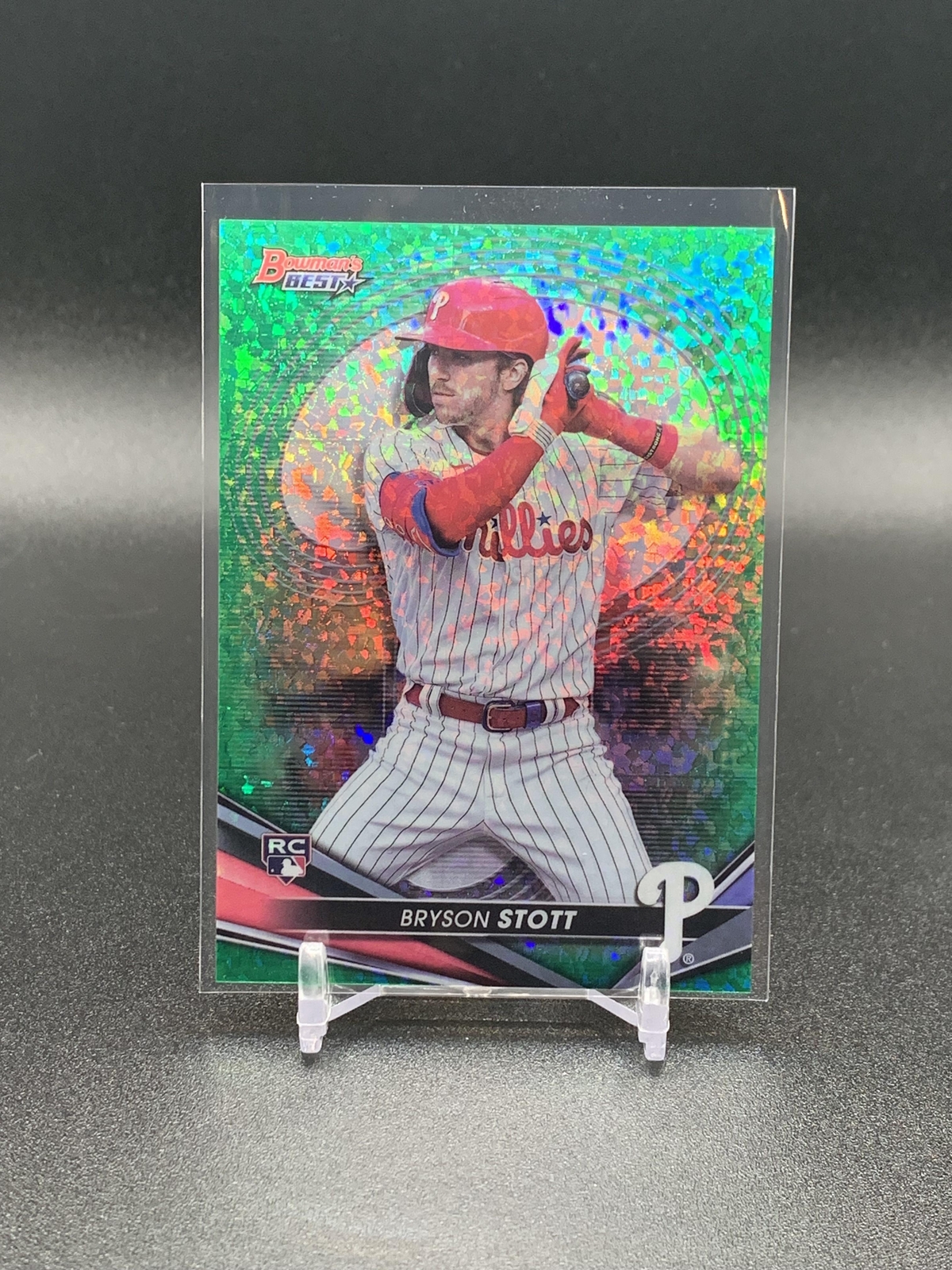 2022 Bowmans Best Bryson Stott 2 RC Green Mini-Diamond Refractor /99 Phillies