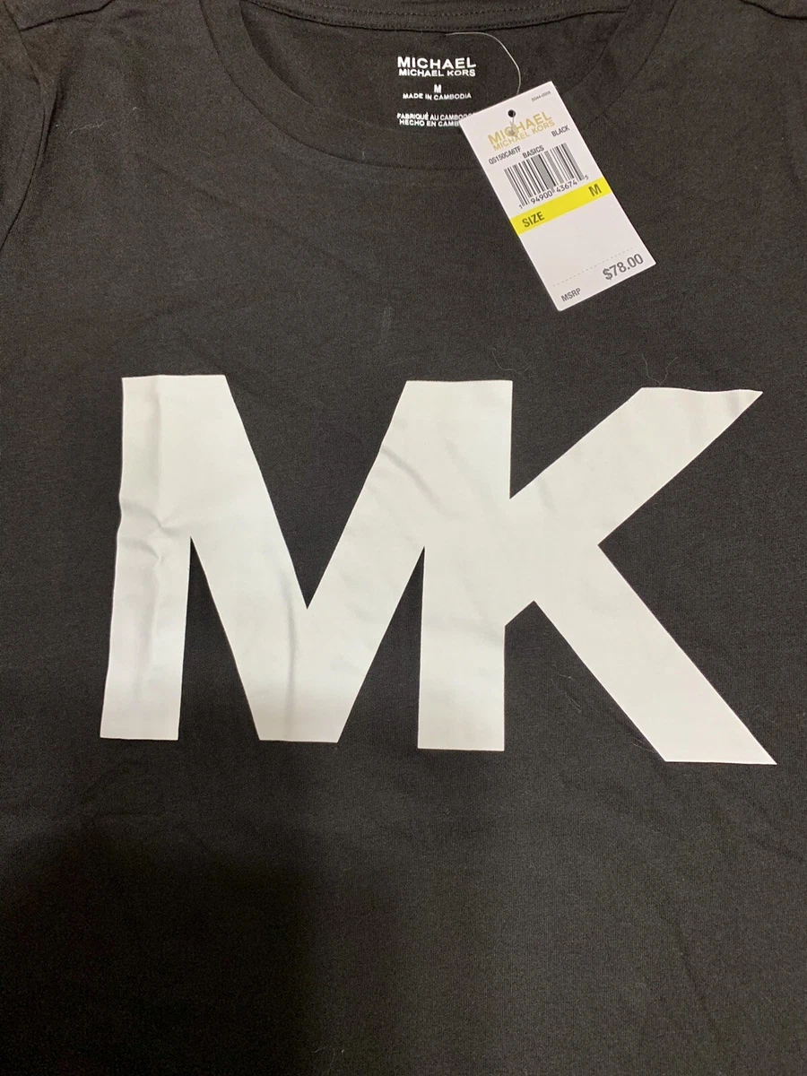 NEW Women s Michael Kors True Navy Logo Tee Shirt Top Size M Ret 78.00