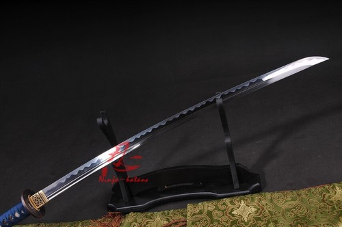 Wakizashi FullTang Japan Katana Sword 28" Blade Unokubi-Zukuri 9260 Spring Steel - Picture 11 of 12