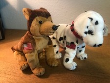 TWO Ty Beanie Dogs Courage & Rescue Awesome 2001 NEW