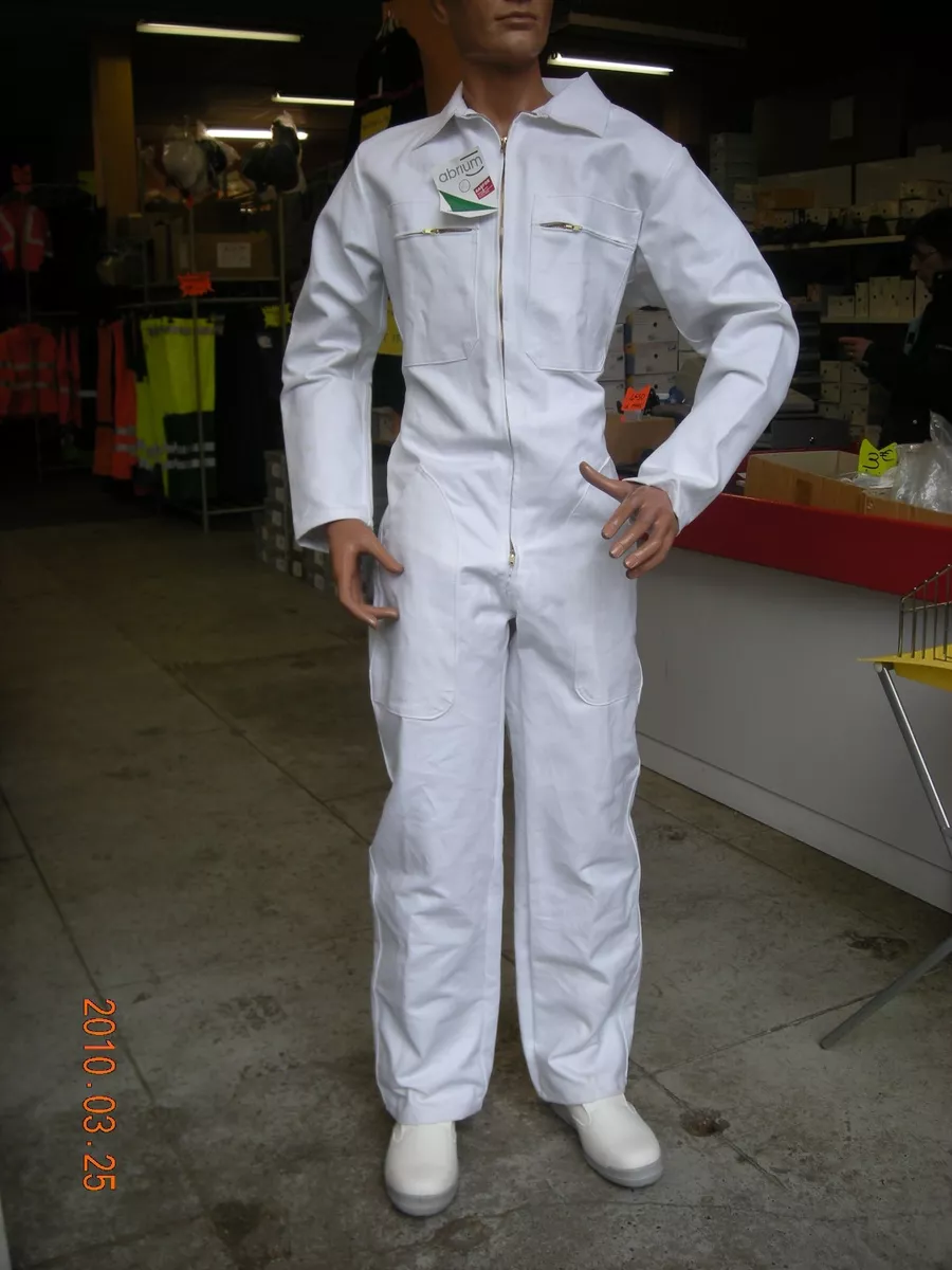 COMBINAISON TRAVAIL BLANC 100 coton.Taille 2 eBay