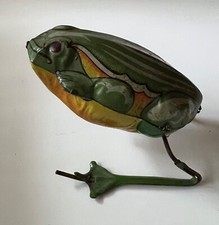 Vintage Pre War Japan Tin Litho Windup Jumping Frog CK Kuramochi