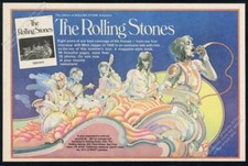 1975 The Rolling Stones color art Rolling Stone book release vintage print ad