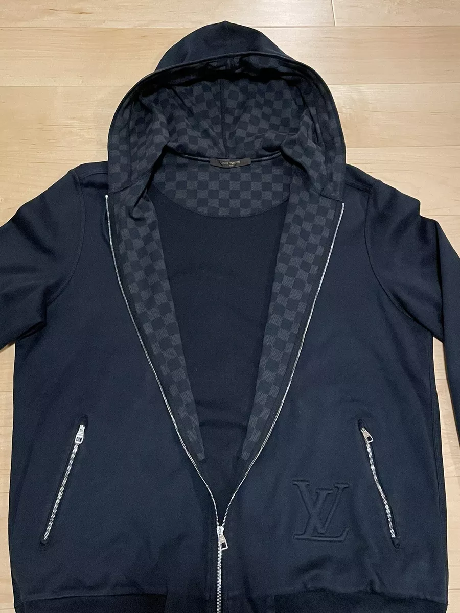 Authentic Louis Vuitton Damier Graphite Millionaire Zip Up Hoodie LV Size  Large