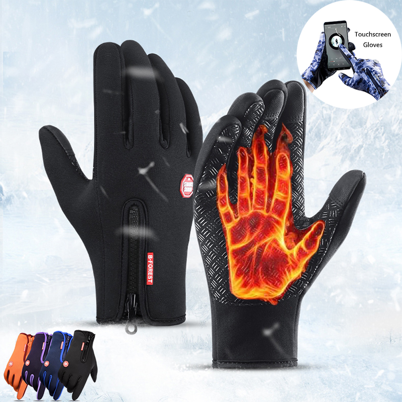 Winter Touch Screen Waterproof Gloves with Fleece Lining for Sports-image