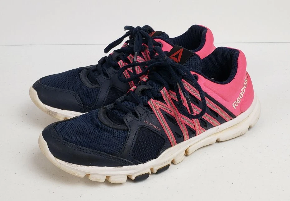 Reebok Size Yourflex Navy &amp; Pink Running/Walk Shoes-1Y3501 | eBay