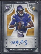 TEDDY BRIDGEWATER 2014 CROWN ROYALE GOLD PLAID VIKINGS ROOKIE AUTO RC #D 14/15