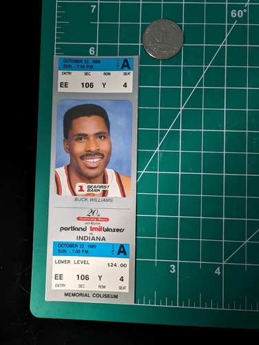22. Oktober 1989 Portland Trail Blazers Indiana Pacers NBA Ausstellung Spiel Ticket - Bild 4 von 4