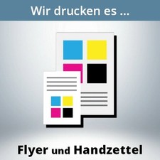Flyer drucken, farbig, 135g, glanz, Format: DIN lang A8 A7 A6 A5 A4 A3, 2-seitig