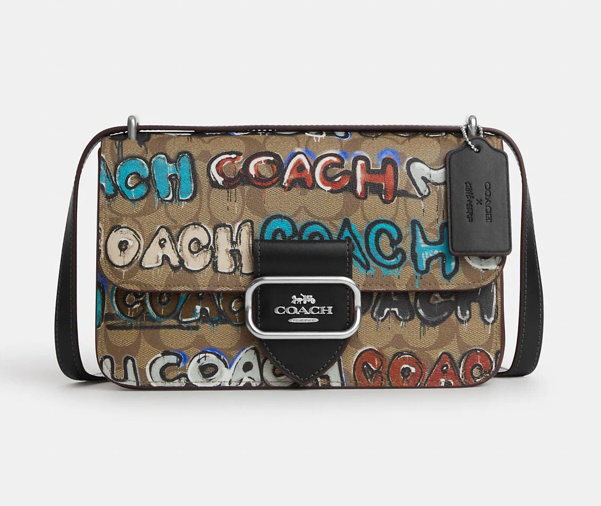 【美品】COACH NWT Coach X Mint + Serf Large Morgan Square Crossbody In Signature