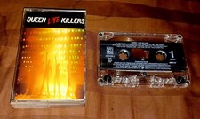 LIVE KILLERS BY QUEEN VINTAGE CASSETTE TAPE RARE FREDDIE MERCURY BRIAN MAY 1991