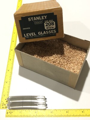 2 Stanley 208 Proved Level Glasses 2 1/2  NOS Rare ANTIQUE Find USA NEW Unused
