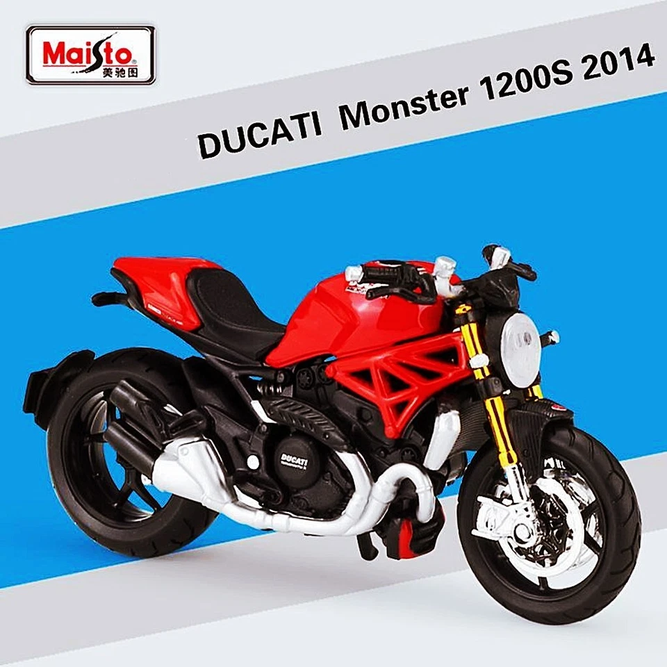 Maisto 1:18 DUCATI Monster 1200S 2014 Modelo de motocicleta Diecast MOTOGP Juguete Nuevo Foto 2 de 4
