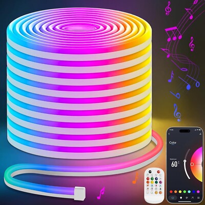 Lamomo LED Streifen Licht 20M RGB Neon Lichtschlauch App/Fernbedienung 24V 2160 LEDs