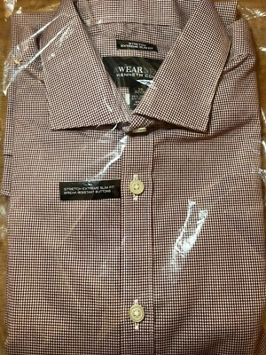 Red Check Men's SLIM FIT DRESS SHIRT 16 32/33 Awearness Kenneth Cole | eBay