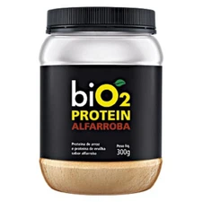 Proteína de Arroz e Ervilha Sabor Alfarroba BIO2 Protein 300g