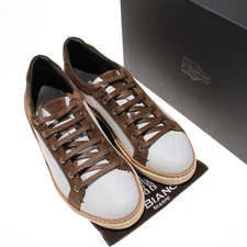 Di Bianco NWD Binetto Leather & Suede Lace-Up Sneakers Size 11 US White/Brown