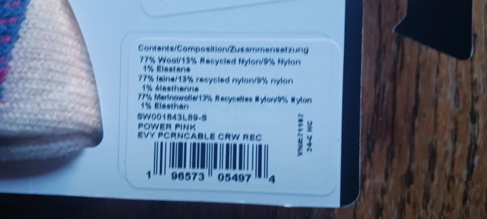 Smartwool Calcetines Mujer Pequeño Sm S Palomitas Cable Lana Merino Crew Rosa Acogedor Foto 3 de 4