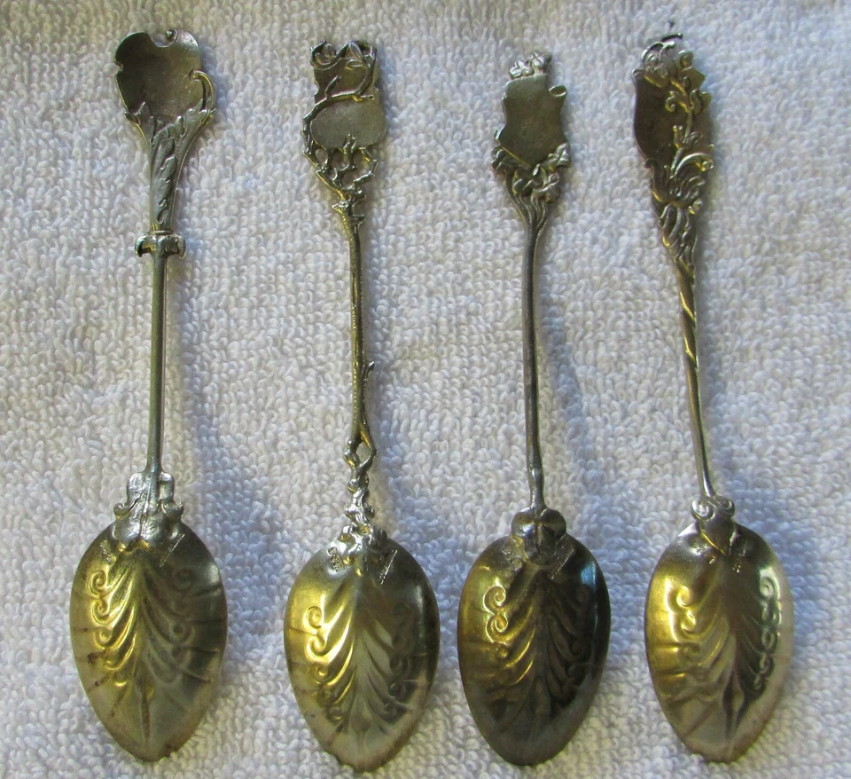 Heráldico Fraterno Materno Gorham plata esterlina cucharadita café PM Foto 3 de 4