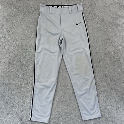 Nike Baseball Pants Mens S Gray Dri Fit Sport Athletic Stretch Snap