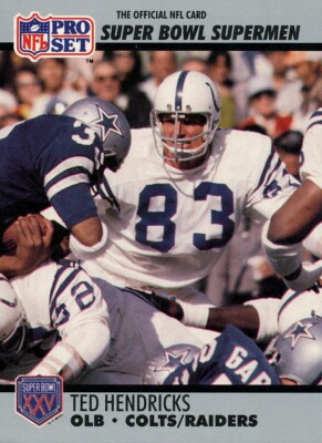 SUPER-BOWL SUPERMEN Ted Hendricks RAIDERS COLTS HOF Miami