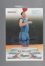 B.J. MULLENS 2009-10 PLAYOFF PRESTIGE LIGHT BLUE DRAFT PICK AUTO RC #224 /499