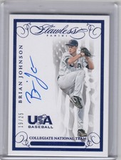 2016 Brian Johnson Panini Flawless Baseball USA ROOKIE AUTO Blue /25 - BJ