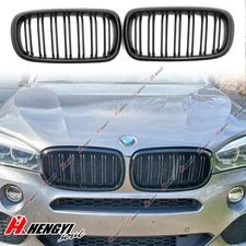 For BMW F15/F16 X5 X6 14-17 Glossy Black Dual Slats Front Kidney Center Grille
