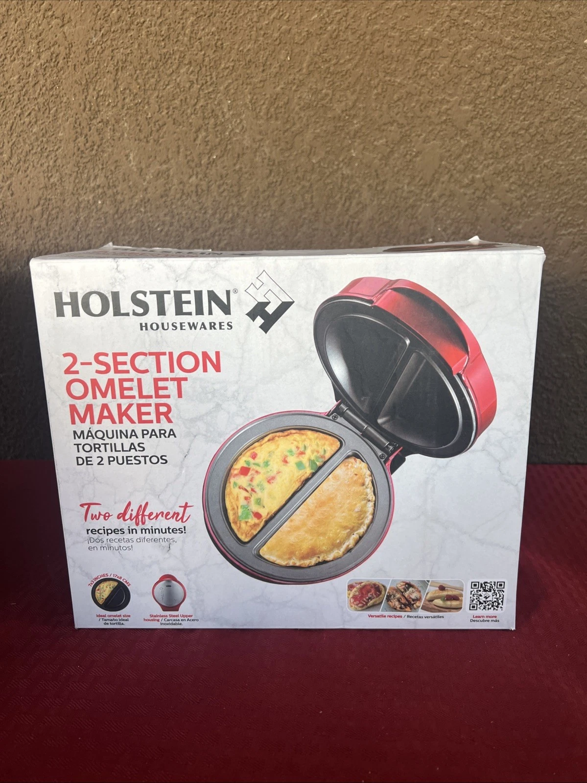 Metallic Red Non-Stick Omelet and Frittata Maker Makes 2 Individual Portions