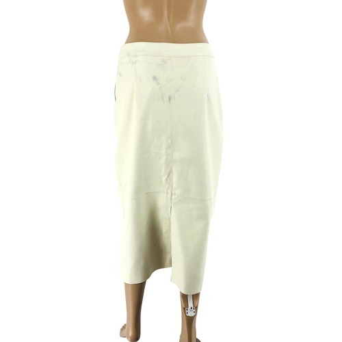 Gonna Midi In Eco Pelle Beige Xandres Donna Taglia EU 38 UK 10 US 8 - Foto 3 di 11