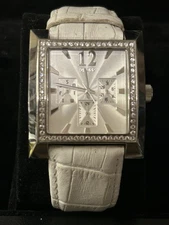 Guess Timeless Beauty 2004 Rectangular Watch Crystal Bezel New Batteryb