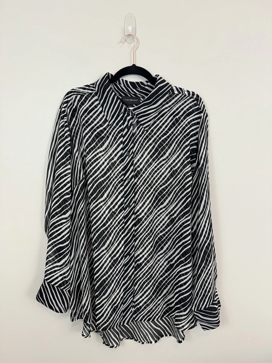 Haut Long Manches Longues Lane Bryant Taille 22/24 - Gris Irisé, Ceinturé, Occasion Très Bon état