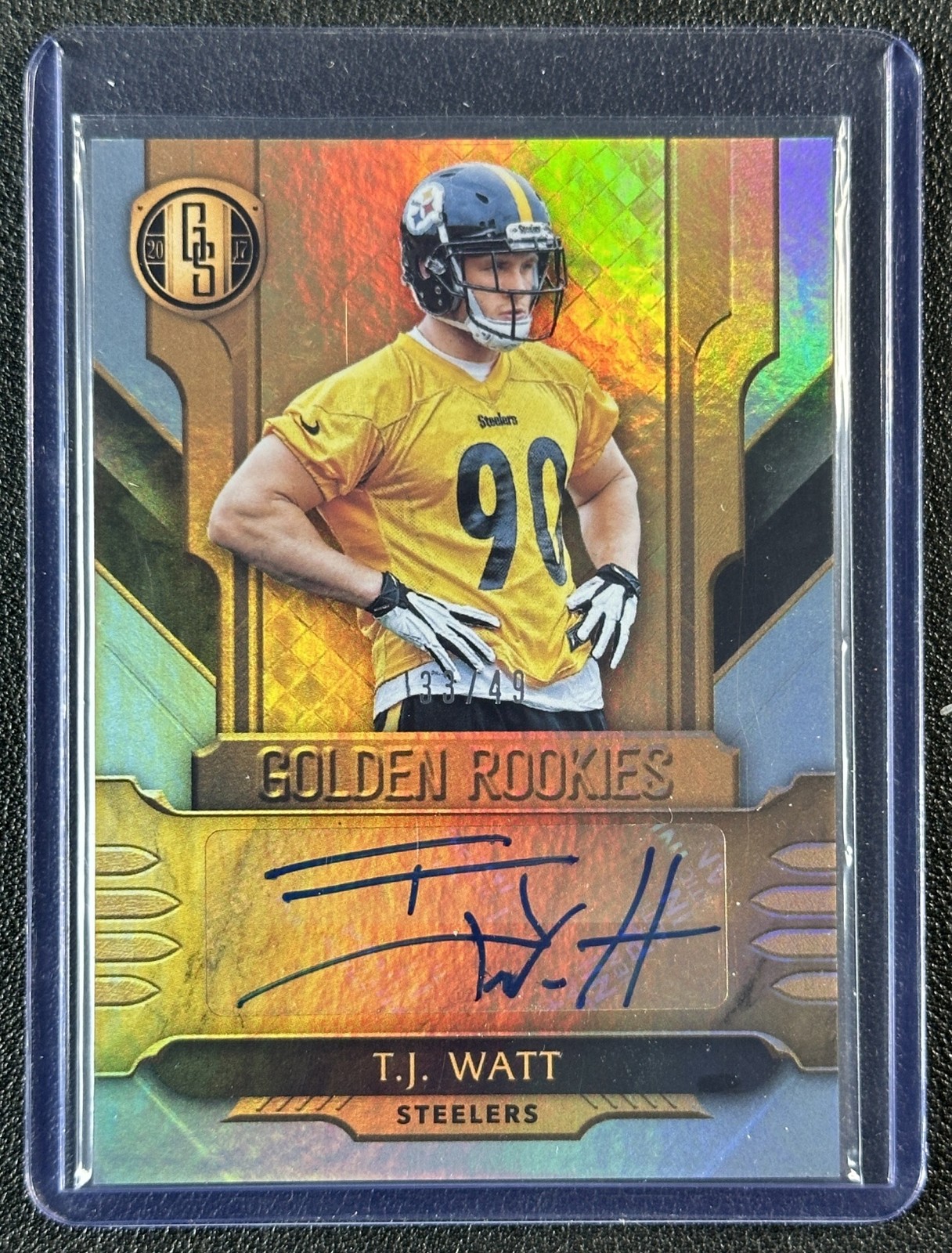 TJ Watt Panini Gold Standard Golden Rookies Autograph #GRTJ Platinum