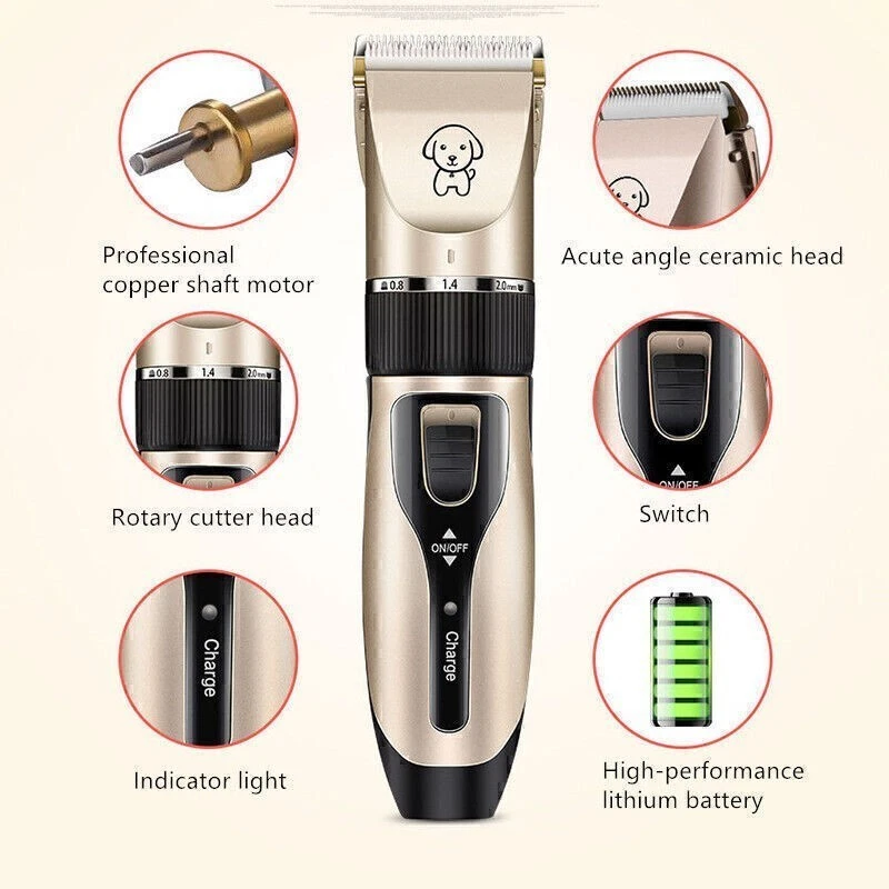 Pet Dog Electric Hair Clipper Trimmer Shaver Cutter Haircut Machine Grooming Kit