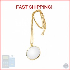 Magnifying Glass Necklace Monocle, 5X Necklace Magnifier with 1.6 inch Glass Len