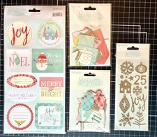My Mind's Eye SUGAR PLUM Glitter Stickers, Advent Tags & Gift Tag Stickers LOT
