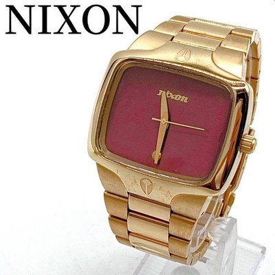 NIXON THE PLAYER Square Gold Purple Rare Color Watch Timepiece