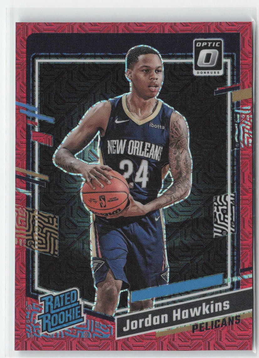 Jordan Hawkins 2023-24 Donruss Optic Choice Red #/88 #238 Pelicans RC