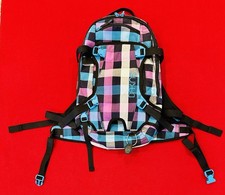 2014 DAKINE RYKER WOMENS HELI PACK Blue Plaid 11L Snowboard Backpack EXCELLENT 