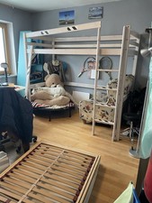 Weißes Hochbett Kinderbett 90x200 Cm