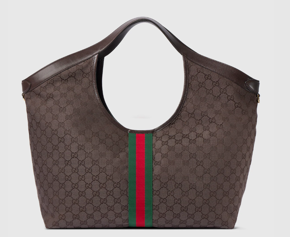 NEW GUCCI Giglio Dark Brown GG canvas Large Tote Bag 853971 Japan