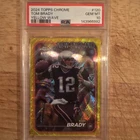 2024 Topps Chrome - Tom Brady #120 Yellow Wave /75 PSA 10