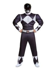 Power Rangers Black Ranger Adult Muscle Costume size XL