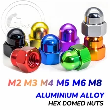 M2 M2.5 M3 M4 M5 M6 M8 DOME NUTS HEX DOMED NUTS ALUMINIUM ALLOY - DIN 1587